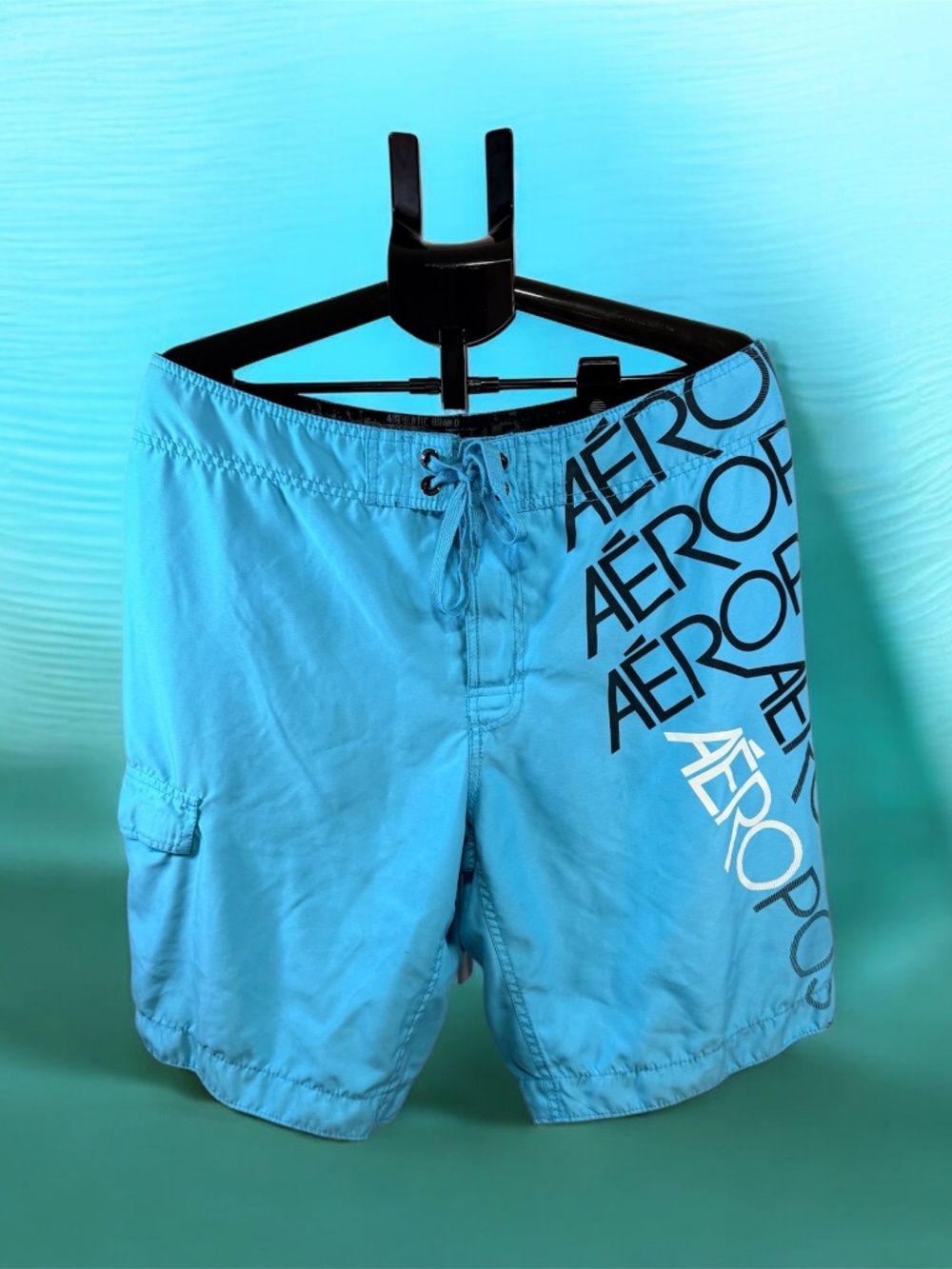 Aeropostale Men’s Blue Board Shorts Swim Trunks Size 36 Surf Beach Drawstring